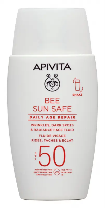 APIVITA BEE SUN SAFE Daily Age Repair Fluid - ráncok, pigmentfoltok ellen SPF50 (50 ml) APIVITA BEE SUN SAFE Daily Age Repair Fluid - ráncok, pigmentfoltok ellen SPF50 (50 ml)
