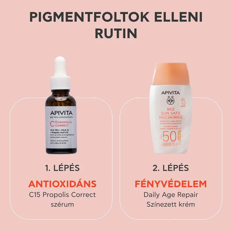 BEE SUN SAFE Daily Age Repair Színezett arckrém ráncok és pigmentfoltok ellen SPF50 (50 ml)