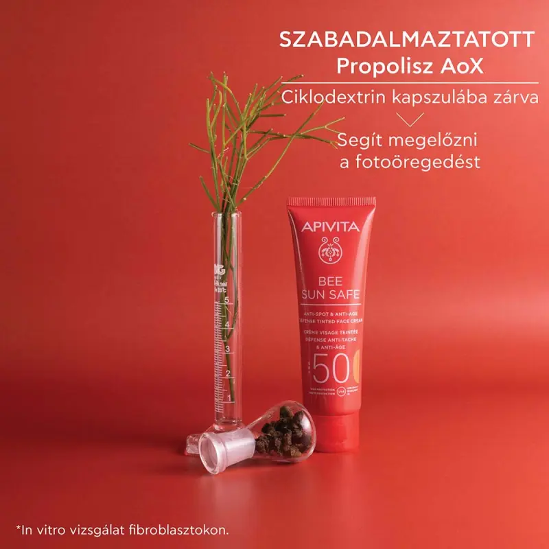 BEE SUN SAFE Színezett arckrém ráncok és pigmentfoltok ellen SPF50 (50 ml) - Lejárat: 2026.11.