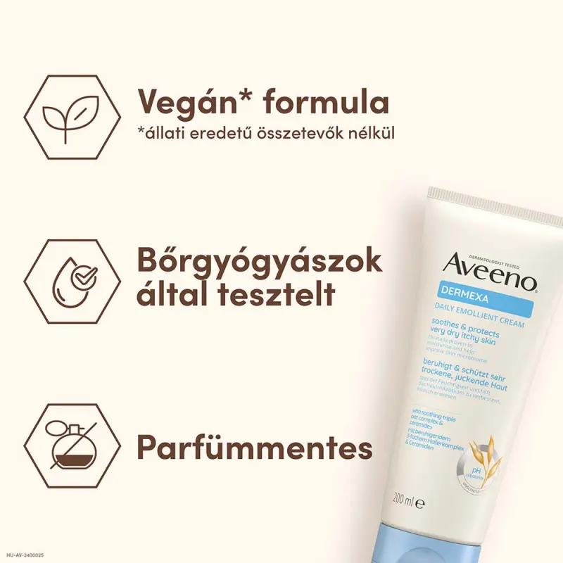 Dermexa Bőrpuhító krém, illatmentes 200 ml