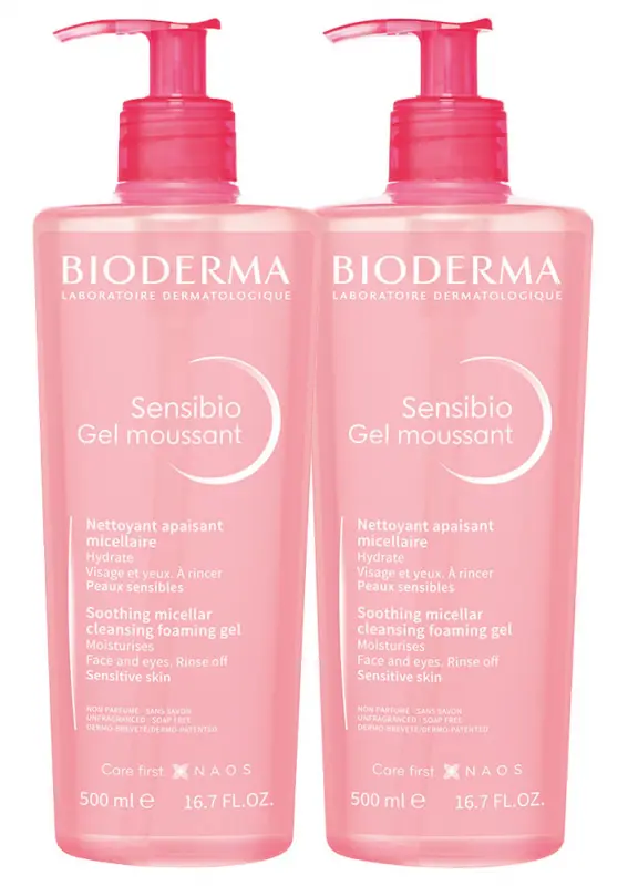BIODERMA Sensibio Gel Moussant habzó gél DUOPACK 2x500 ml BIODERMA Sensibio Gel Moussant habzó gél DUOPACK 2x500 ml