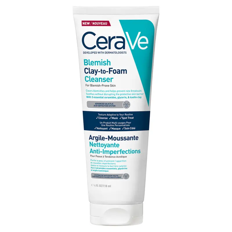 CERAVE Habzó, pattanások elleni arctisztító krém agyaggal 118 ml CERAVE Habzó, pattanások elleni arctisztító krém agyaggal 118 ml