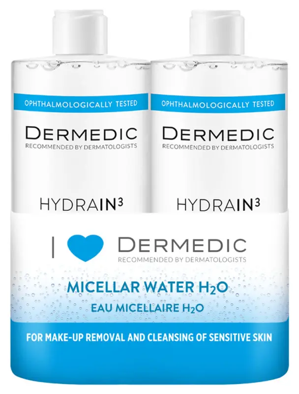 DERMEDIC Hydrain Micellás víz H2O DUOPACK 2x500 ml DERMEDIC Hydrain Micellás víz H2O DUOPACK 2x500 ml