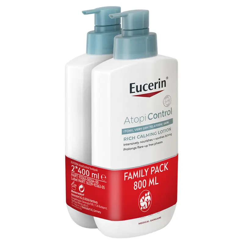 EUCERIN AtopiControl testápoló DUOPACK 400+400 ml