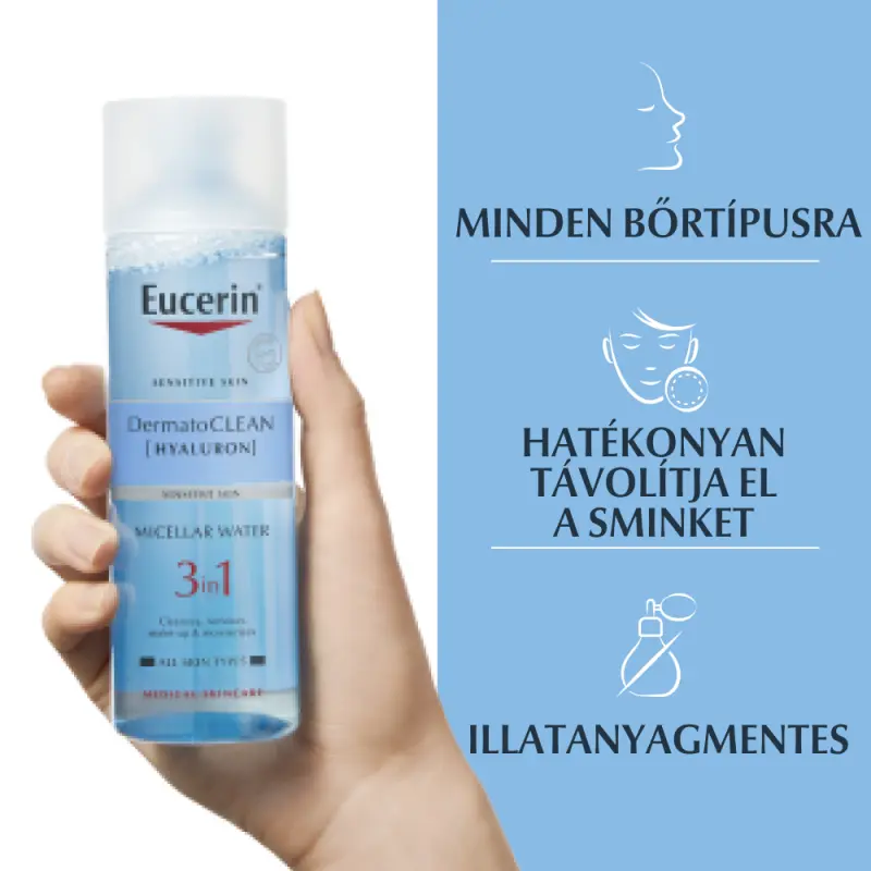 DermatoCLEAN HYALURON 3 az 1-ben Micellás arclemosó 200 ml