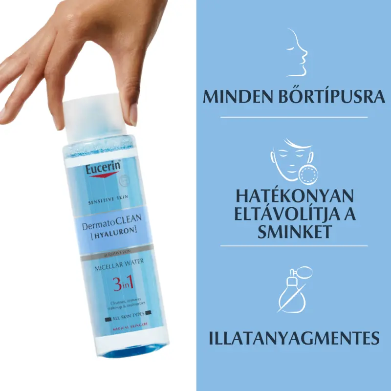 DermatoCLEAN HYALURON 3 az 1-ben Micellás arclemosó 400 ml