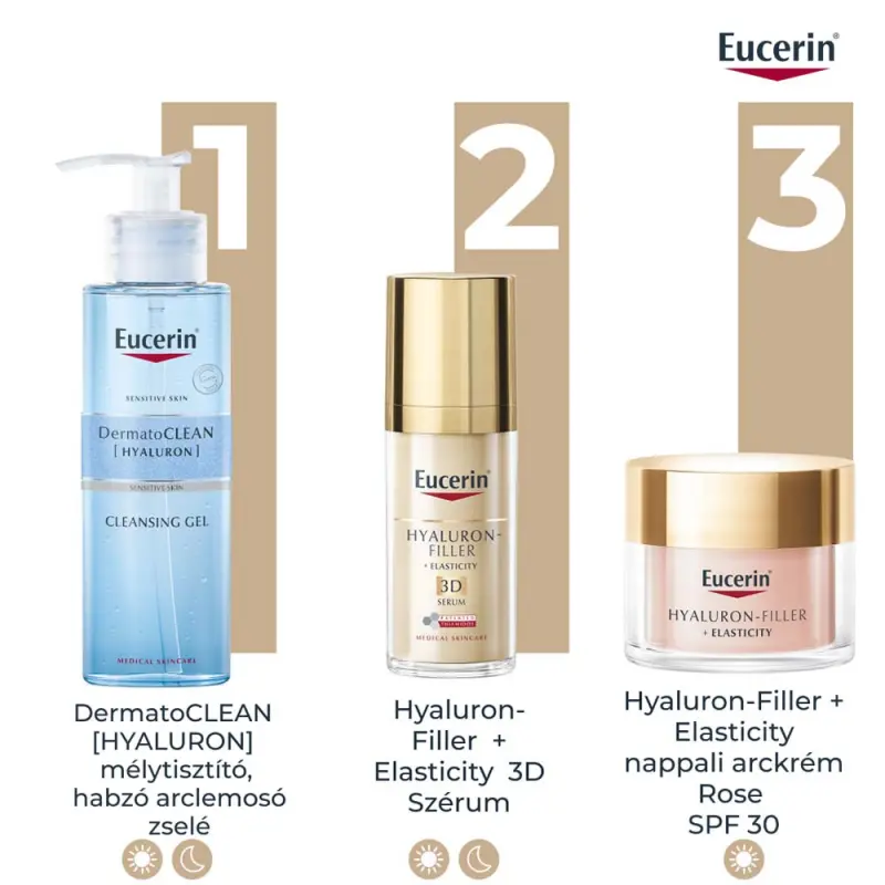 Hyaluron-Filler+Elasticity Bőrtömörséget Regeneráló Nappali Arckrém Rose SPF30 (50 ml)