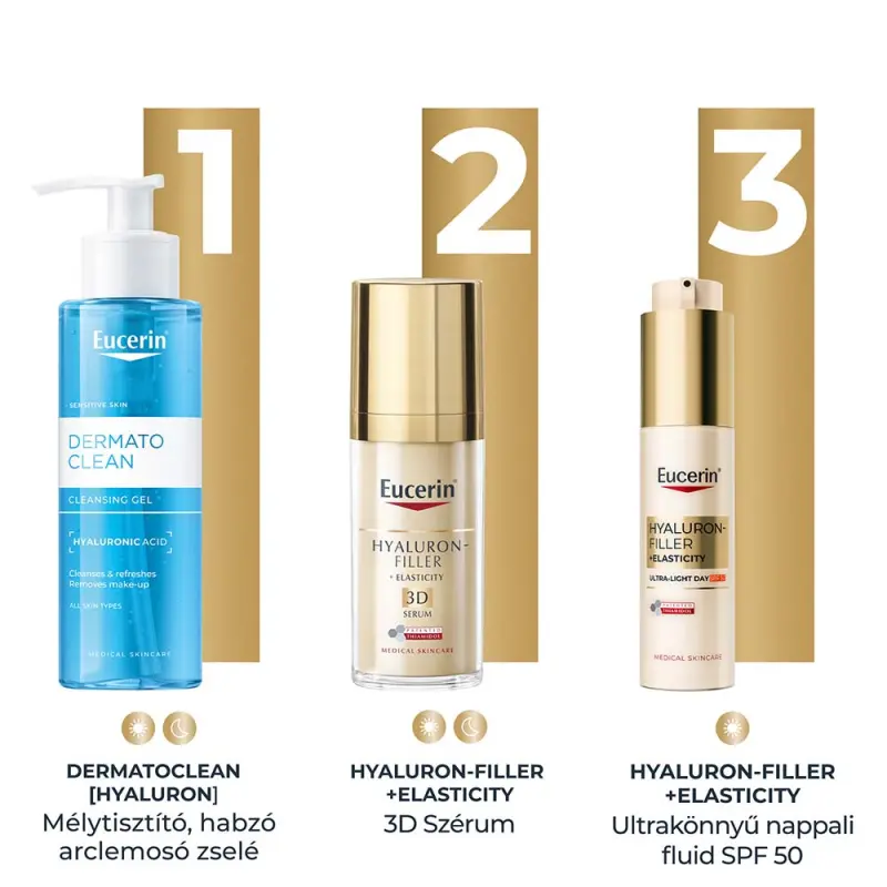 Hyaluron-Filler+Elasticity Ultrakönnyű nappali fluid SPF 50+ (50 ml)
