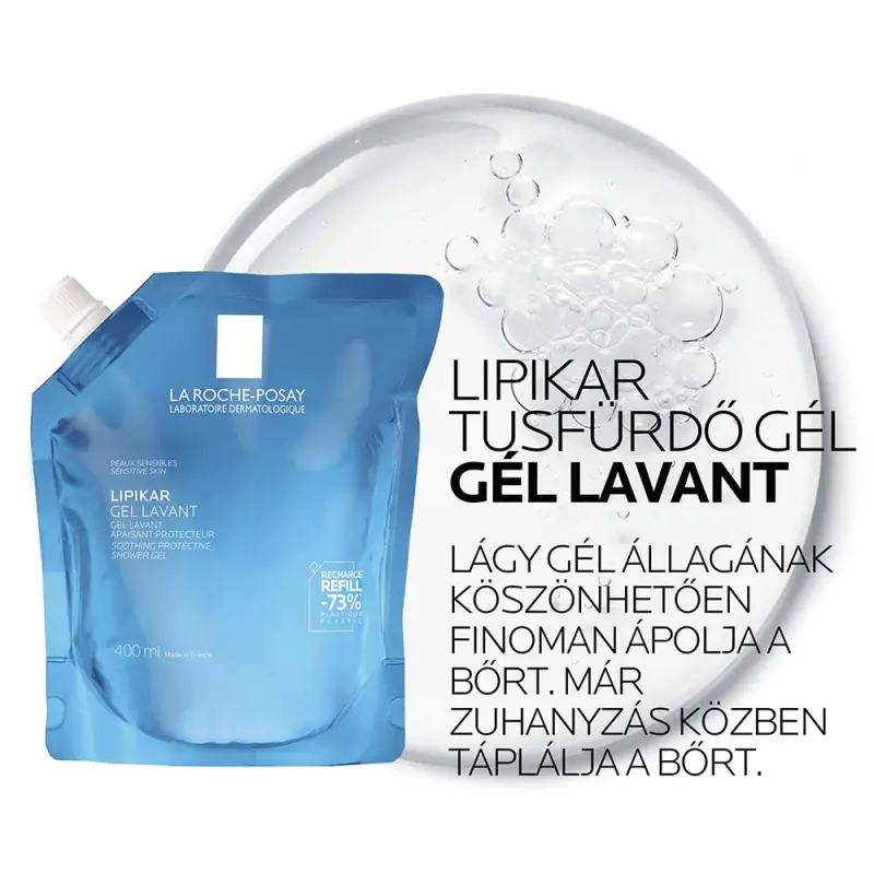 Lipikar Gel Lavant Tusfürdő gél utántöltő 400 ml