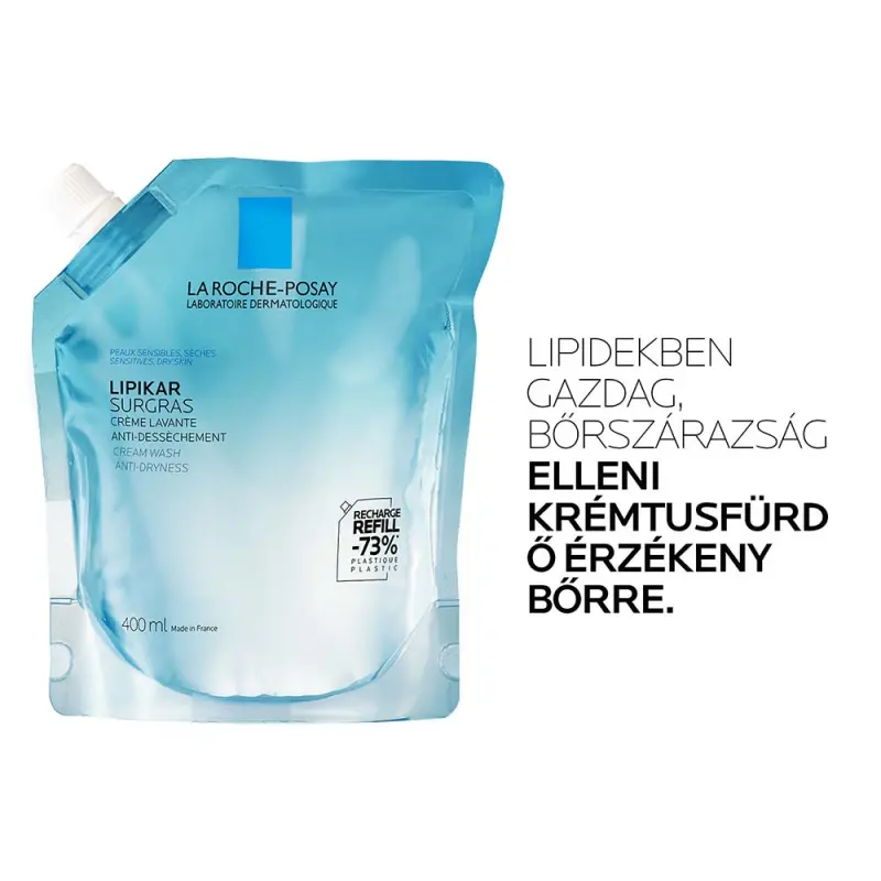 Lipikar Surgras Koncentrált krém-tusfürdő utántöltő 400 ml