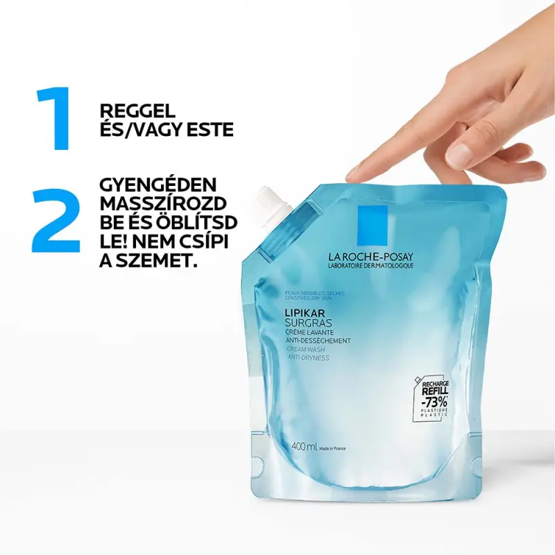 Lipikar Surgras Koncentrált krém-tusfürdő utántöltő 400 ml