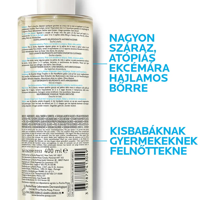 Lipikar Tusfürdő Olaj AP+ 1000 ml