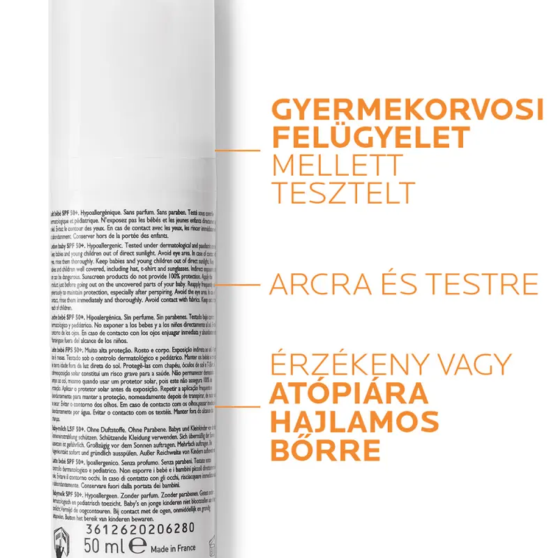 Anthelios Dermo-Pediatrics Napvédő tej babáknak SPF 50+ (50 ml)
