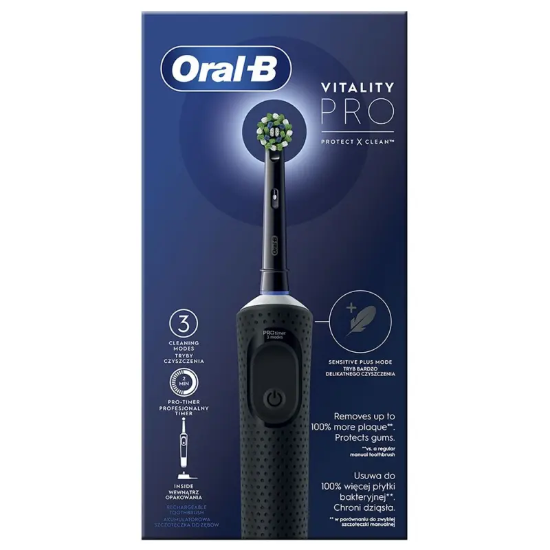 D103 Vitality PRO Elektromos Fogkefe Black