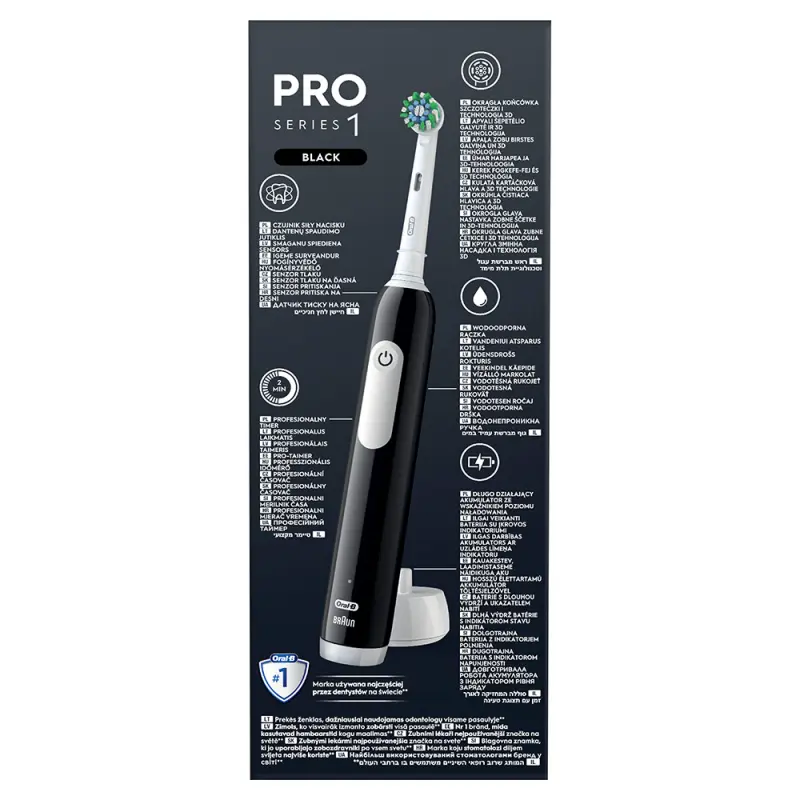 PRO1 Elektromos Fogkefe Black X-Clean + Utazó tok
