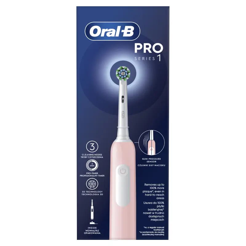 PRO1 Elektromos Fogkefe Pink Cross Action