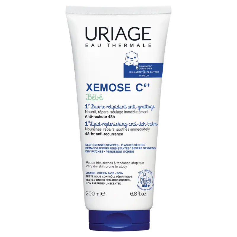 Uriage BABA Xemose C8+ Testápoló balzsam lipidfeltöltő és viszketéscsillapító hatással 200 ml Uriage BABA Xemose C8+ Testápoló balzsam lipidfeltöltő és viszketéscsillapító hatással 200 ml