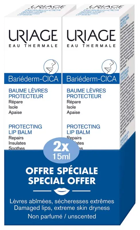 Uriage BARIÉDERM CICA ajakápoló balzsam 2x15 ml Uriage BARIÉDERM CICA ajakápoló balzsam 2x15 ml