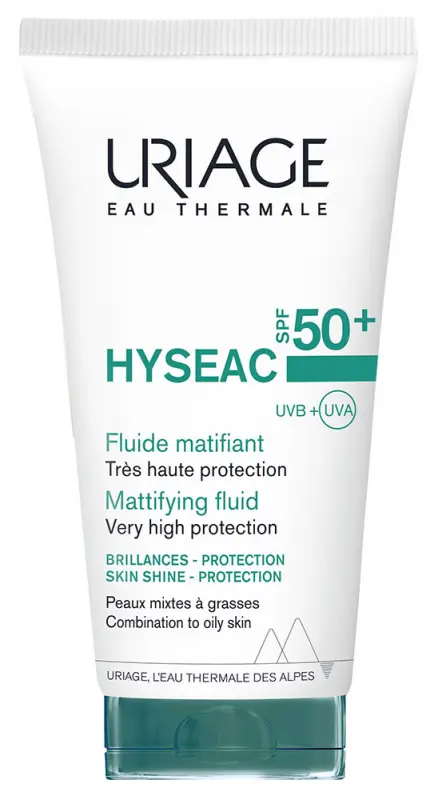 Uriage HYSÉAC FLUID SPF50+ mattító fényvédő zsíros bőrre 40 ml Uriage HYSÉAC FLUID SPF50+ mattító fényvédő zsíros bőrre 40 ml