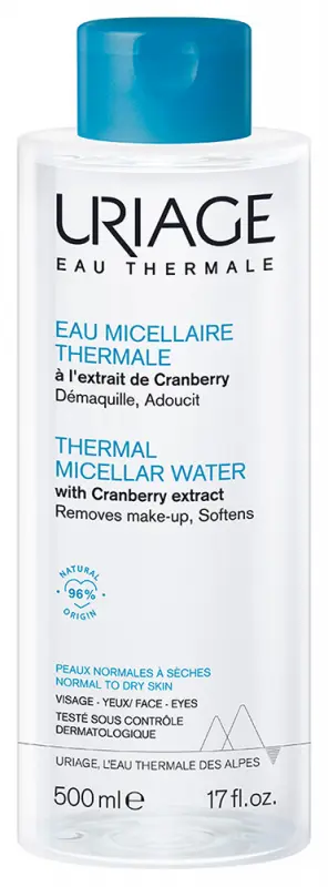 Uriage TERMÁL Micellás arctisztító normál/száraz bőrre 500 ml Uriage TERMÁL Micellás arctisztító normál/száraz bőrre 500 ml