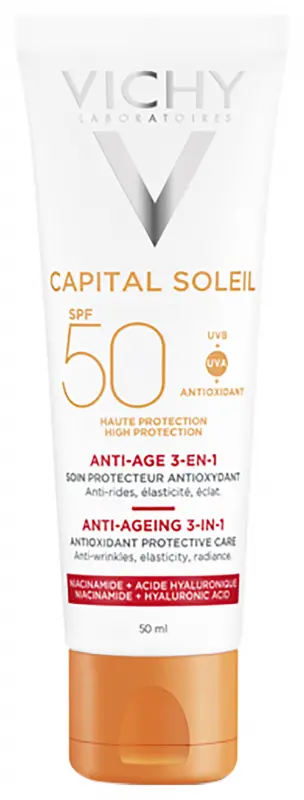 VICHY Capital Soleil Anti-Age öregedésgátló napvédő krém SPF50 (50 ml) VICHY Capital Soleil Anti-Age öregedésgátló napvédő krém SPF50 (50 ml)