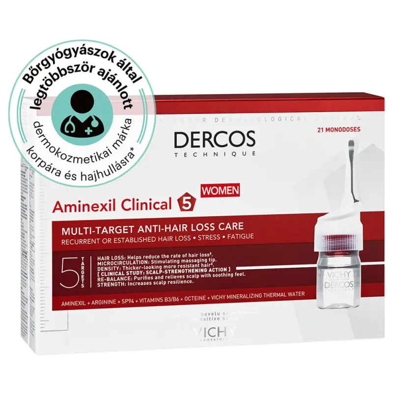 Dercos Aminexil Clinical 5 Hajhullás elleni ampulla nőknek 21 ampulla
