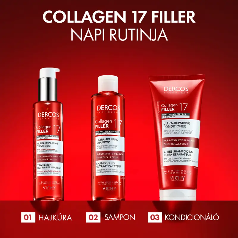 Dercos Collagen 17 Filler Ultra-Regeneráló hajkúra 150 ml
