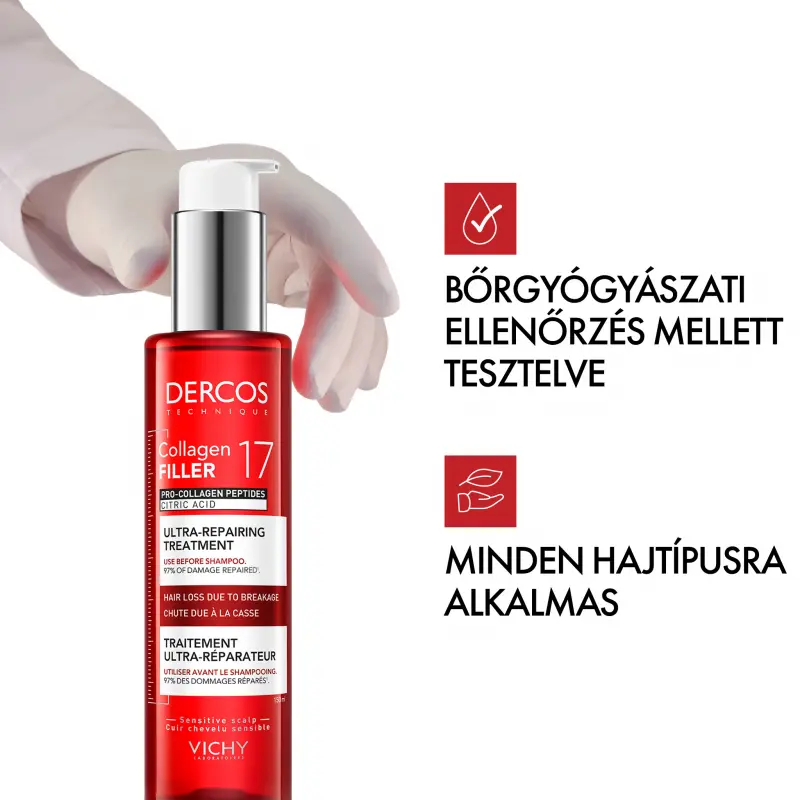 Dercos Collagen 17 Filler Ultra-Regeneráló hajkúra 150 ml