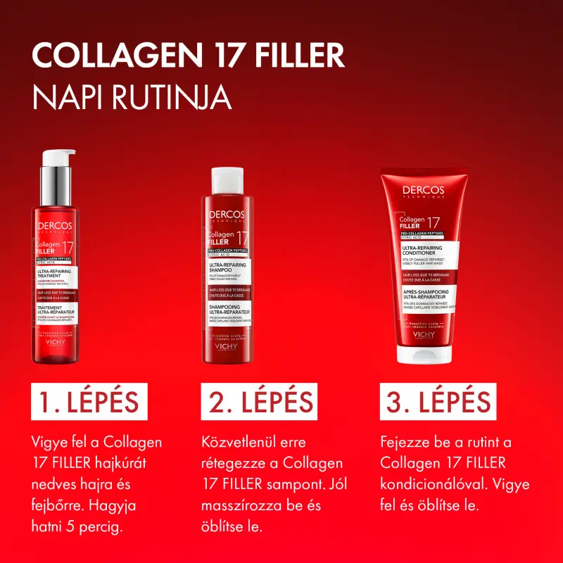 Dercos Collagen 17 Filler Ultra-Regeneráló hajkúra 150 ml