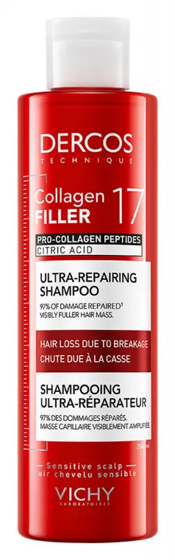 VICHY Dercos Collagen 17 Filler Ultra-Regeneráló sampon 200 ml VICHY Dercos Collagen 17 Filler Ultra-Regeneráló sampon 200 ml