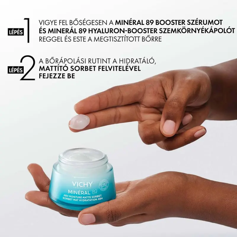 Minéral 89 Akár 48 órás hidratáló, mattító sorbet 50 ml