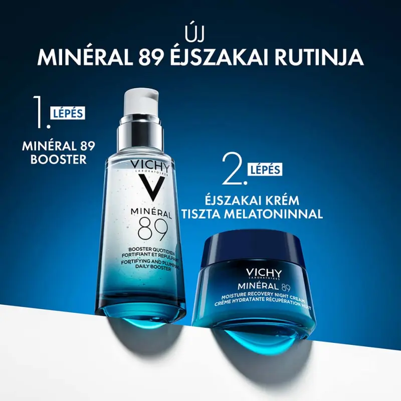 Minéral 89 éjszakai krém a hidratáltság regenerálásáért tiszta melatoninnal 50 ml